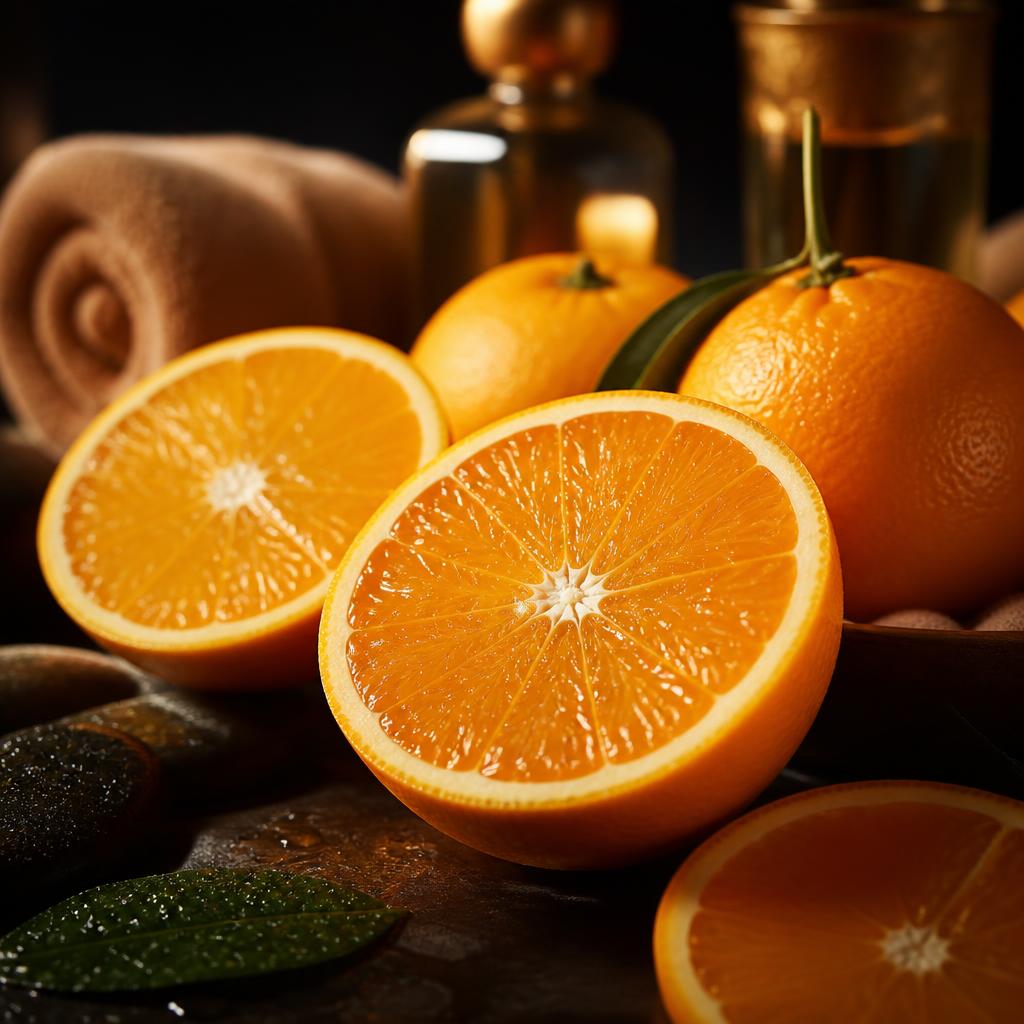 Fresh orange citrus slices representing fruity scents